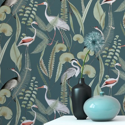 Eden Wallpaper Collection Kivu Green Muriva M37414
