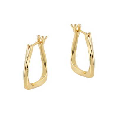 Bella Trapeze Gold Hoop Earrings