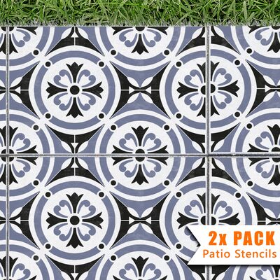Canterbury Patio Stencil - Rectangle Slabs - 6x Small Pattern / 2 pack (2 stencils)