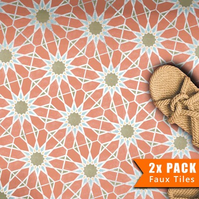 Zaida Faux-Tile Stencil - 8" (203mm) Single / 2 pack (2 stencils)