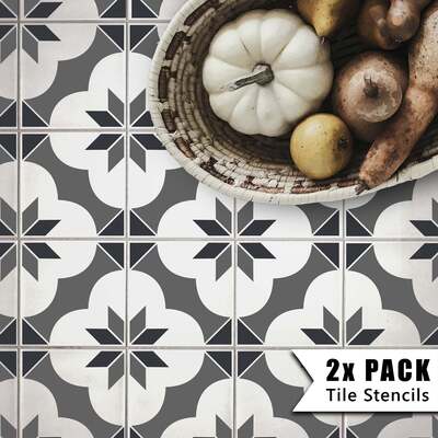Warwick Tile Stencil - 12" (304mm) / 2 pack (2 stencils)
