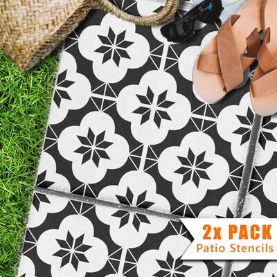 Warwick Patio Stencil - Square Slabs - 600mm - 1x Large Pattern / 1 pack (1 stencil)