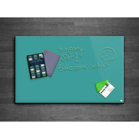 Image of Casca Magnetic Glass Wipe Board 1200 x 1200mm, Green Teal