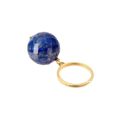 Bubble Lapis Lazuli Gold Ring (adjustable)