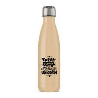 Today I Choose To Be A Unicorn Water Bottle – Gold Glitter, One