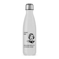 Thanks Mum Water Bottle – Silver Glitter, One