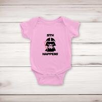 Sith Happens Babygrow – Pink, 0-3 Months