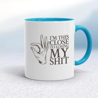 Losing My Shit Mug – White/Light Blue, 10oz