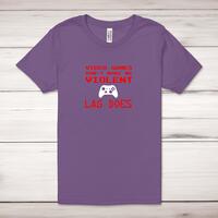 Video Games Don’t Make Me Violent Adult T-Shirt – Royal Purple, XS