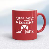 Video Games Don’t Make Me Violent Mug – Red/White, 10oz