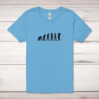 Evolution Of A Golfer Adult T-Shirt – Ocean Blue, Small