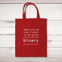 There Are 10 Types Of People In The World Tote Bag – Red, One