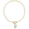 Daphne Gold Paperclip Chain Necklace With Pearls Barnacle Pendant