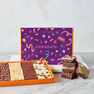 Congratulations No Nuts Mixed Mini Brownie Box - 24 Pieces