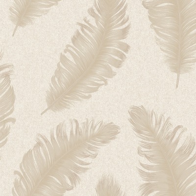 Ciara Glitter Feather Vinyl Wallpaper Cream / Soft Beige Belgravia 4402