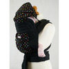 Image of Mei Tai With Hood Pocket - Black With Small Polka Dots