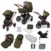 Image of Ickle Bubba Stomp v4 Special Edition All In One Travel System with Galaxy Car Seat and Isofix Base (Frame: Bronze, Fabric Colour: Woodland)