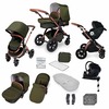Image of Ickle Bubba Stomp v4 All In One i-Size Travel System With Isofix Base (Frame: Bronze, Fabric Colour: Woodland)