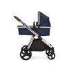 Image of Ickle Bubba Eclipse i-Size Travel System (Frame: Chrome, Fabric Colour: Midnight Blue, Handle Bars: Tan)