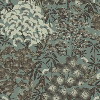 Ciara Oriental Leaf Wallpaper Sage Green Grandeco A63002
