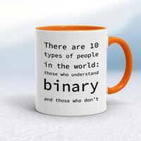 There Are 10 Types Of People In The World Mug – White/Orange, 10oz