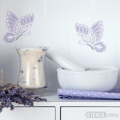 Fluttering Butterfly Stencil - S - A x B  19 x 16.5cm (7.5 x 6.5 inches)