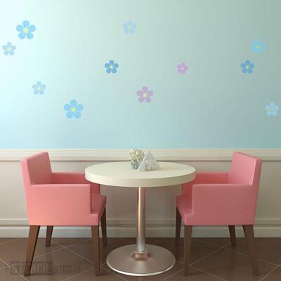 Forget-Me-Not Flower Stencil Set - XL - A - 20.7cm (8.1 inches) B - 18.7cm (7.3 inches) C - 8.3cm (3.3 inches)