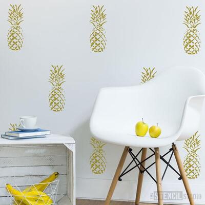 Pineapple Stencil - S - A x B  10.2 x 25.2cm (4 x 10 inches)