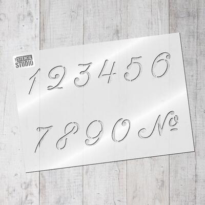 French Numbers Stencil Set - XL - A = 12.4 cm (4.9 inches)