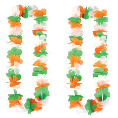 St. Patrick’s Day Green Flower Lei Hula Garlands - Choose Amount - SIX