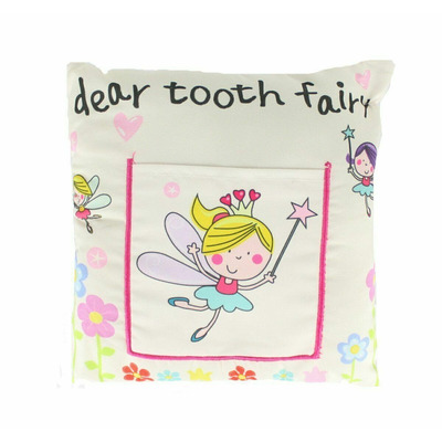 Girls White 20cm Dear Tooth Fairy Pillow Cushion