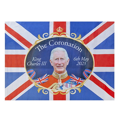 30" x 20" King Charles Coronation Union Jack Flag Decoration