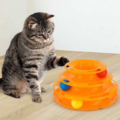 Triple Tower Track Ball Tower Tree Cat Kitten Play Toy Game