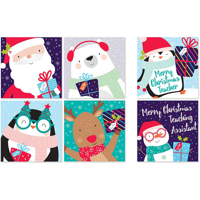 30pk School Christmas Cards For Class Friends & Teachers