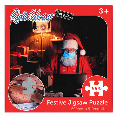 1000 Piece Christmas Jigsaw Puzzle Santa Claus In COVID Face Mask