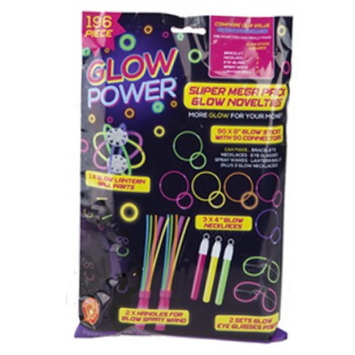 196 Piece Super Mega Neon Glow Sticks Party Pack