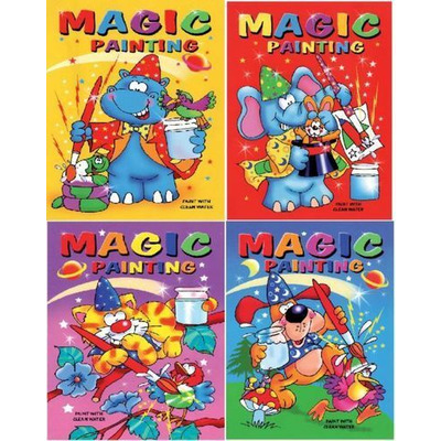 A5 Magic Paint With Water Painting Activity Colouring Books - 910 - Four Books