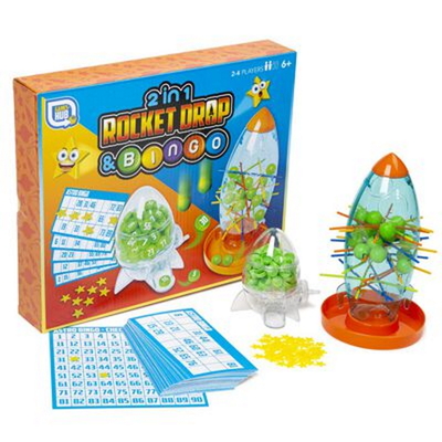 2 In 1 Rocket Drop & Bingo Family Board Games Toy Compendium Set