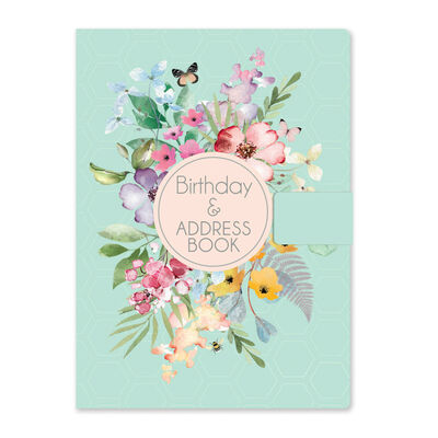 A5 Hard Backed Floral Design Address & Birthday Book