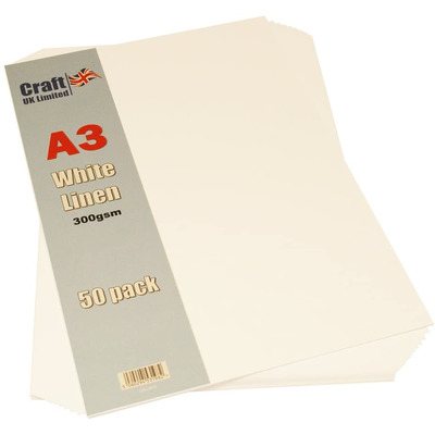 Craft UK A3 White Linen Card