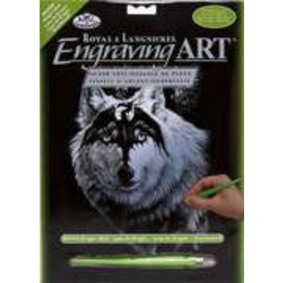 A4 Silver Engraving Art Scraper Foil Kit - Dragon Wolf Silf28