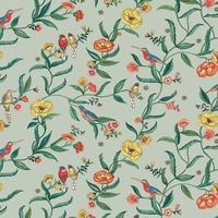 Cath Kidston Summer Birds Wallpaper Sage Muriva 182551
