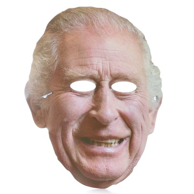 10 x Prince King Charles Full Face Cardboard Masks