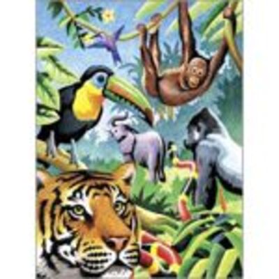 Jungle Animals Colour Pencil by Numbers Kit Regular Size