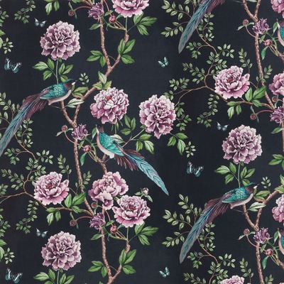 Paloma Home Vintage Chinoiserie Midnight Blue Fabric VIC/MID/14000FA - By The Metre