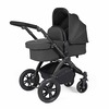 Image of Ickle Bubba Stomp Luxe All in One i-Size Travel System with ISOFIX Base (Frame: Black, Fabric Colour: Charcoal Grey, Handle Bars: Black)