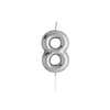 Silver Number Candles - Number 8