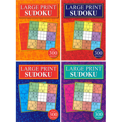 Set Of 4 Adult Large Print 300 Puzzle Sudoku Puzzle Books