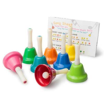 Set Of 8 Children’s Rainbow Musical Handbells