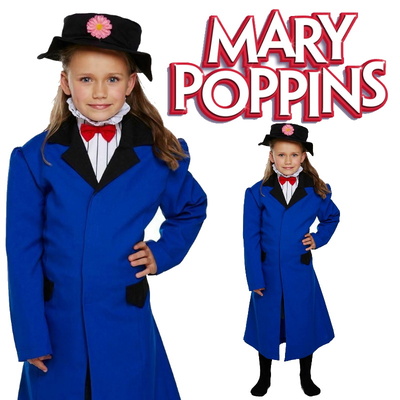 Mary Poppins Nanny Fancy Dress Costume Age 7-12
